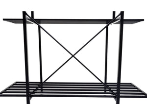 Pflanzenregal Blumentreppe Blumenständer 3 Ablagen Stahl 100x120x44cm schwarz