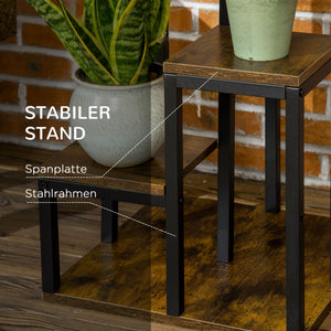 Pflanzenständer 4 Ebenen für Balkon & Garten Braun
