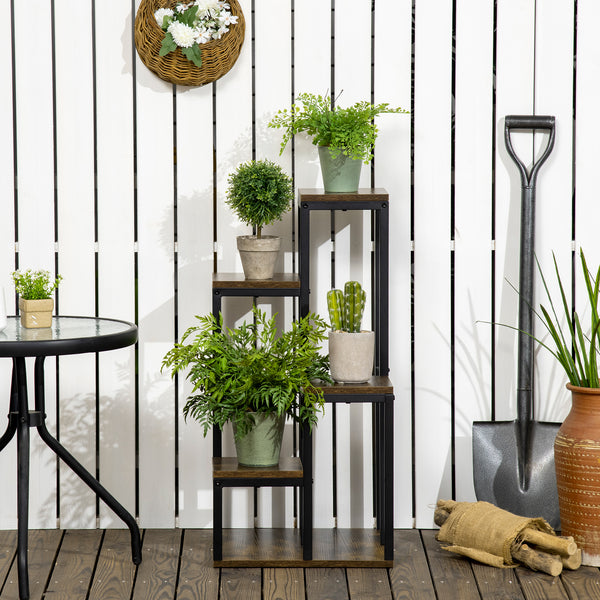 Pflanzenständer 4 Ebenen für Balkon & Garten Braun