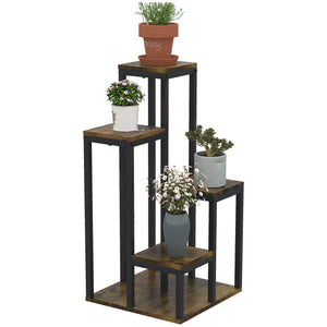 Pflanzenständer 4 Ebenen für Balkon & Garten Braun