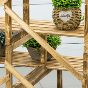 Pflanzentreppe 3 Stufen 100x80x78cm aus Tannenholz