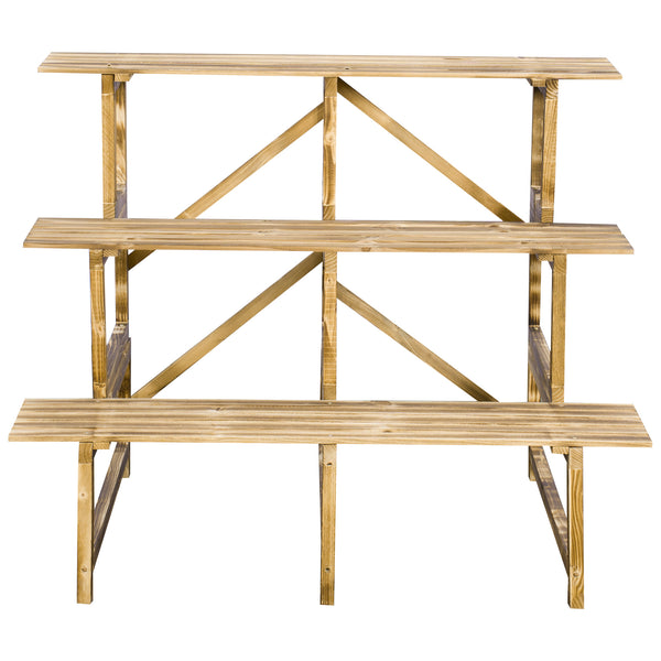 Pflanzentreppe 3 Stufen 100x80x78cm aus Tannenholz