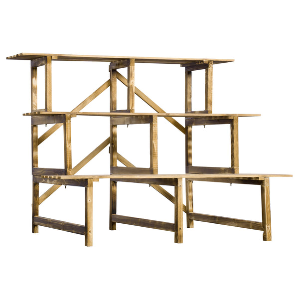 Pflanzentreppe 3 Stufen 100x80x78cm aus Tannenholz