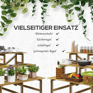 Pflanzentreppe 3 Stufen 120x80x78cm aus Tannenholz