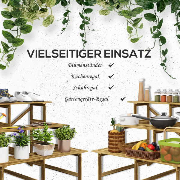 Pflanzentreppe 3 Stufen 120x80x78cm aus Tannenholz