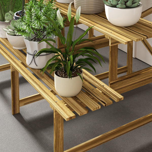 Pflanzentreppe 3 Stufen 120x80x78cm aus Tannenholz