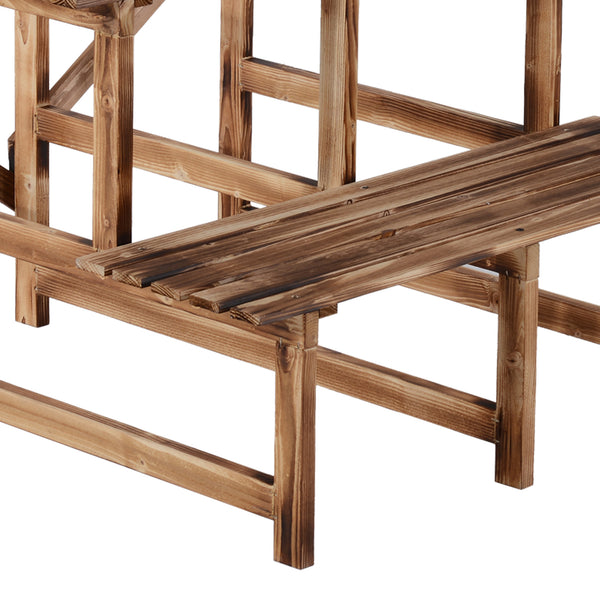 Pflanzentreppe 3 Stufen 80x80x78cm aus Tannenholz