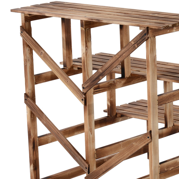 Pflanzentreppe 3 Stufen 80x80x78cm aus Tannenholz