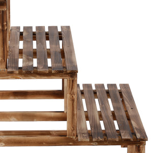 Pflanzentreppe 3 Stufen 80x80x78cm aus Tannenholz