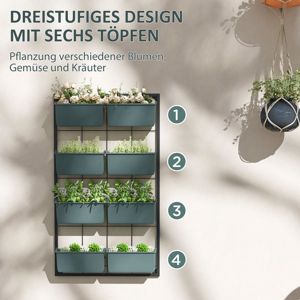 Pflanzentreppe stapelbar wetterfest mit 8 Kästen für Balkon
