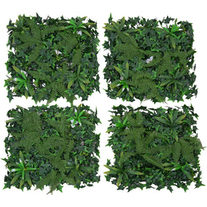 Künstliche Pflanzenwand lila/grün 1m² Wandpaneel für Innen & Aussen