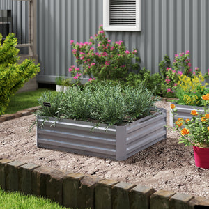 Pflanzkasten Set gross mit offenem Boden 100x100x30cm Metall