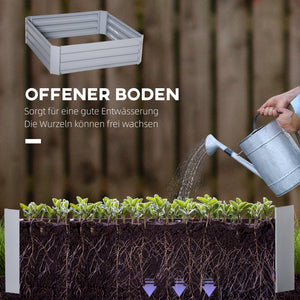 Pflanzkasten Set gross mit offenem Boden 100x100x30cm Metall