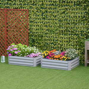 Pflanzkasten Set gross mit offenem Boden 100x100x30cm Metall