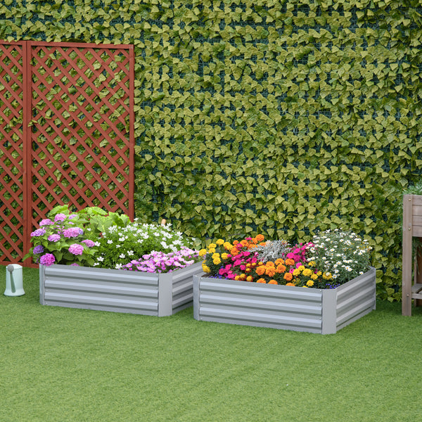 Pflanzkasten Set gross mit offenem Boden 100x100x30cm Metall