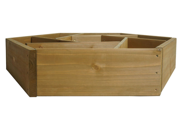 Pflanzkasten Blumentopf Blumenbeet 7 Fächer eckig 100x87cm Tannenholz braun