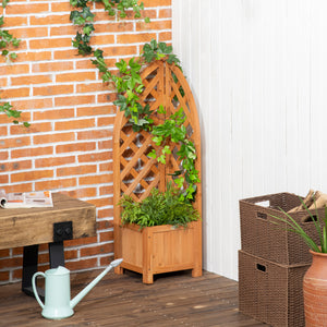Pflanzkasten mit Rankhilfe für Garten & Terrasse Braun