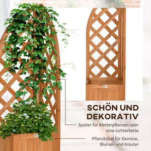 Pflanzkasten mit Rankhilfe für Garten & Terrasse Braun