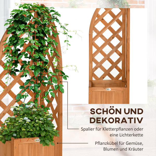 Pflanzkasten mit Rankhilfe für Garten & Terrasse Braun