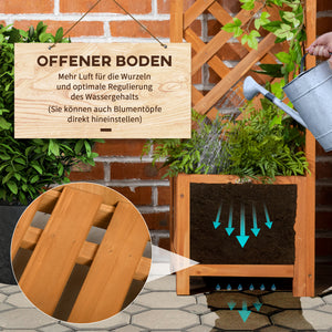Pflanzkasten mit Rankhilfe für Garten & Terrasse Braun