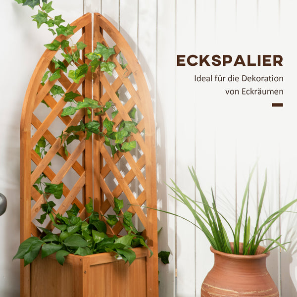 Pflanzkasten mit Rankhilfe für Garten & Terrasse Braun