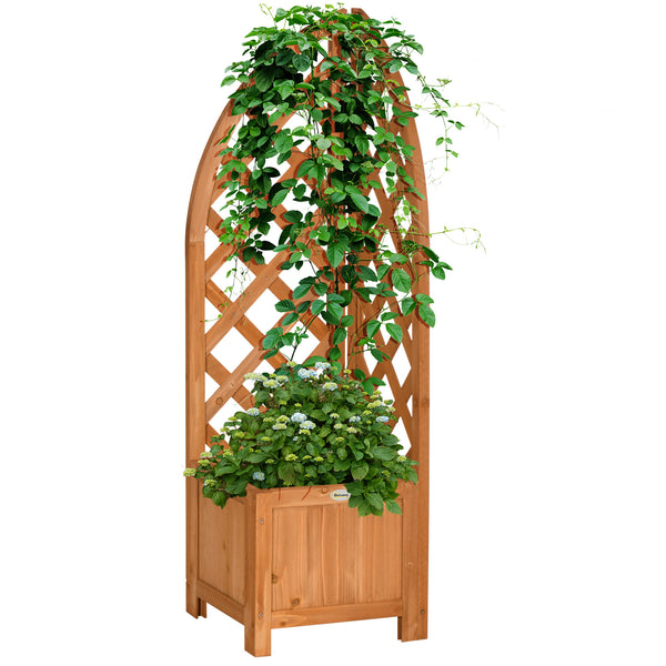 Pflanzkasten mit Rankhilfe für Garten & Terrasse Braun
