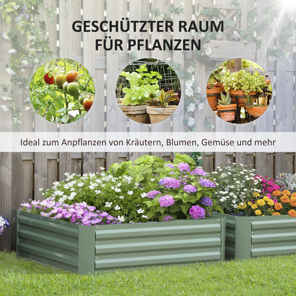 Pflanzkasten robust aus verzinktem Stahl für Garten Grün
