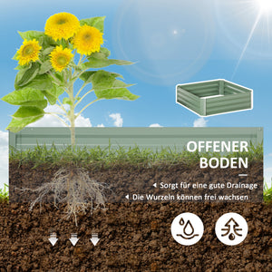 Pflanzkasten robust aus verzinktem Stahl für Garten Grün