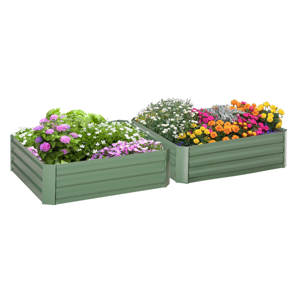 Pflanzkasten robust aus verzinktem Stahl für Garten Grün