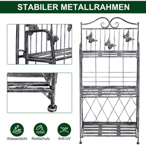 Pflanzregal 3 Ebenen platzsparend aus Metall Silbergrau