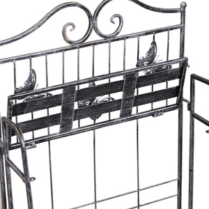 Pflanzregal 3 Ebenen platzsparend aus Metall Silbergrau