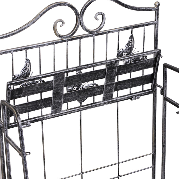 Pflanzregal 3 Ebenen platzsparend aus Metall Silbergrau