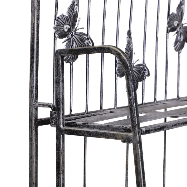 Pflanzregal 3 Ebenen platzsparend aus Metall Silbergrau