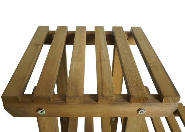 Pflanzregal JAM-L71 Blumentreppe Standregal 95x105x25cm Tanne Holz braun