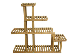 Pflanzregal JAM-L71 Blumentreppe Standregal 95x105x25cm Tanne Holz braun