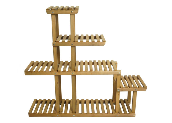 Pflanzregal JAM-L71 Blumentreppe Standregal 95x105x25cm Tanne Holz braun