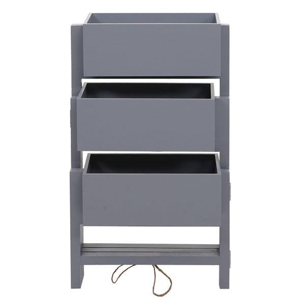Pflanzregal T275 Standregal Pflanzkasten 65x108x15cm Vintage grau-blau