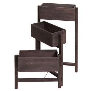 Pflanzregal T275 Standregal Pflanzkasten 65x108x15cm Vintage grau-braun