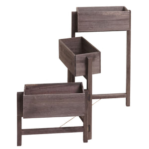 Pflanzregal T275 Standregal Pflanzkasten 65x108x15cm Vintage grau-braun