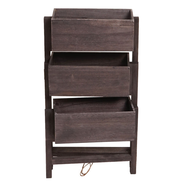 Pflanzregal T275 Standregal Pflanzkasten 65x108x15cm Vintage grau-braun