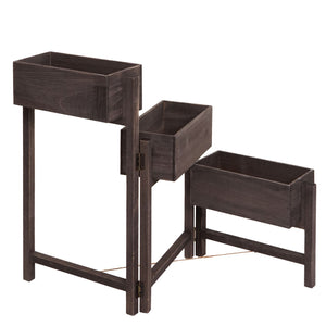 Pflanzregal T275 Standregal Pflanzkasten 65x108x15cm Vintage grau-braun