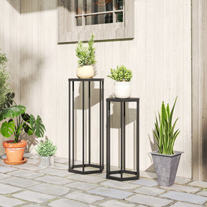 Pflanzständer 2er-Set für innen und aussen Balkon Garten Metall