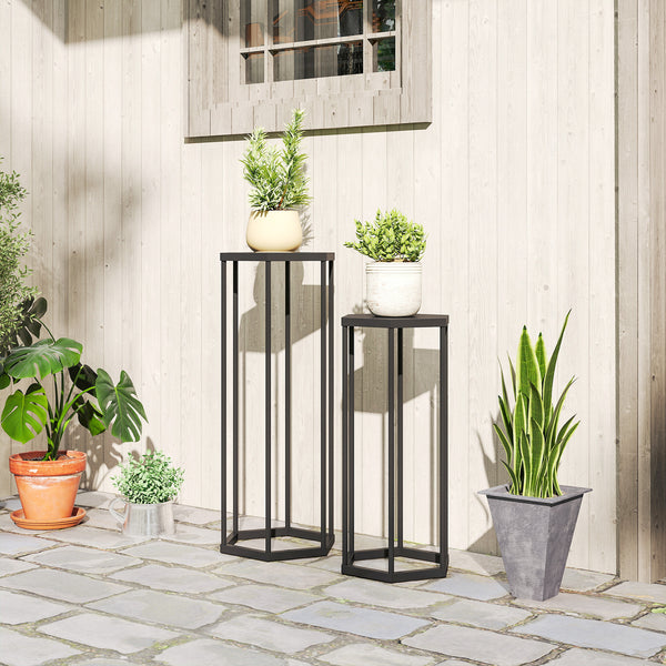 Pflanzständer 2er-Set für innen und aussen Balkon Garten Metall