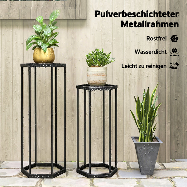 Pflanzständer 2er-Set für innen und aussen Balkon Garten Metall