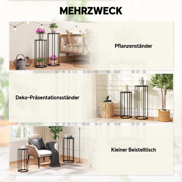 Pflanzständer 2er-Set für innen und aussen Balkon Garten Metall