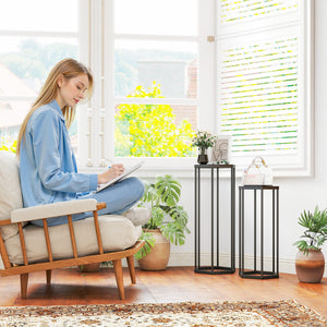 Pflanzständer 2er-Set für innen und aussen Balkon Garten Metall