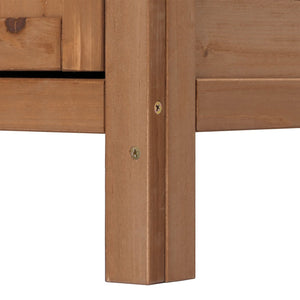 Pflanztisch Gartenschrank mit Arbeitsplatte aus Tanne braun