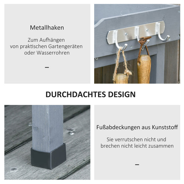 Pflanztisch mit Metall-Arbeitsfläche für Balkon & Garten