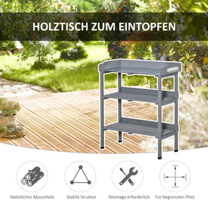 Pflanztisch mit Metall-Arbeitsfläche für Balkon & Garten