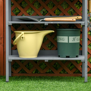 Pflanztisch mit Metall-Arbeitsfläche für Balkon & Garten